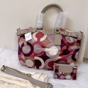 ⭐️NWT💯 Authentic Coach Madison Op Art Sophia Satchel 18636 BUNDLE Value